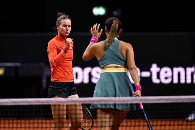 Porsche Tennis Grand Prix 2024 in Stuttgart, 21 04 2024 Doubles Hao Ching Chan TPE and Veronika Kudermetova RUS Porsche Tennis Grand Prix 2024