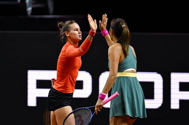 Porsche Tennis Grand Prix 2024 in Stuttgart, 21 04 2024 Doubles Hao Ching Chan TPE and Veronika Kudermetova RUS Porsche Tennis Grand Prix 2024