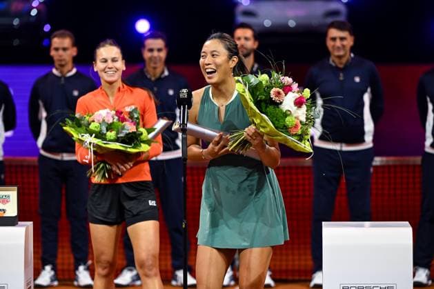 Porsche Tennis Grand Prix 2024 in Stuttgart, 21 04 2024 Doubles Hao Ching Chan TPE and Veronika Kudermetova RUS Porsche Tennis Grand Prix 2024