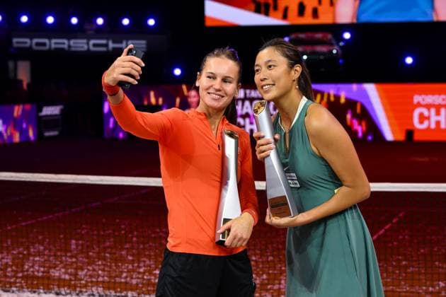 Porsche Tennis Grand Prix 2024 in Stuttgart, 21 04 2024 Doubles Hao Ching Chan TPE and Veronika Kudermetova RUS Porsche Tennis Grand Prix 2024