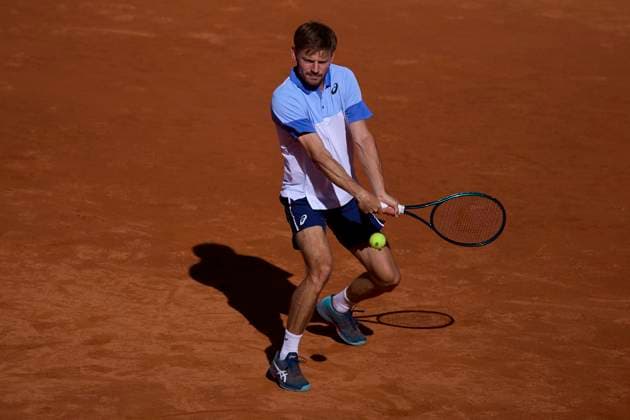 Mutua Madrid Open - Day One David Goffin of Belgium returns a shot against Facundo Bagnis of Argentina during day one of the Mutua Madrid Open 2024 at Caja Magica on April 22, 2024, in Madrid, Spain. Madrid Caja Magica Madrid Spain RL_MMO24_011 Copyright: xRicardoxLarreinax