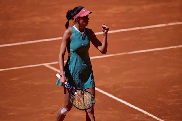 Mutua Madrid Open - Day One Olga Danilovic of Serbia reacts during day one of the Mutua Madrid Open 2024 at Caja Magica on April 22, 2024, in Madrid, Spain. Madrid Caja Magica Madrid Spain RL_MMO24_094 Copyright: xRicardoxLarreinax