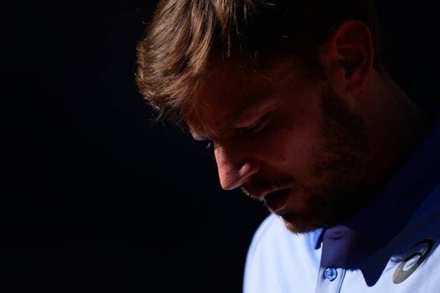 April 22, 2024, Madrid, Madrid, SPAIN: David Goffin of Belgium looks down against Facundo Bagnis of Argentina during the Mutua Madrid Open 2024, ATP, Tennis Herren Masters 1000 and WTA, Tennis Damen 1000, tournament celebrated at Caja Magica on April 22, 2024 in Madrid, Spain. Madrid SPAIN - ZUMAa181 20240422_zaa_a181_012 Copyright: xOscarxJ.xBarrosox