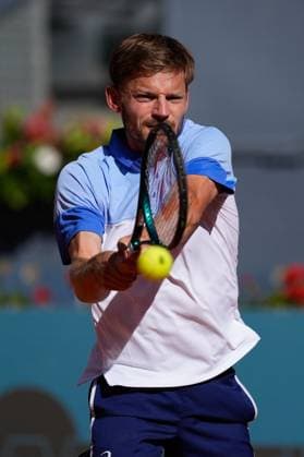 April 22, 2024, Madrid, Madrid, SPAIN: David Goffin of Belgium in action against Facundo Bagnis of Argentina during the Mutua Madrid Open 2024, ATP, Tennis Herren Masters 1000 and WTA, Tennis Damen 1000, tournament celebrated at Caja Magica on April 22, 2024 in Madrid, Spain. Madrid SPAIN - ZUMAa181 20240422_zaa_a181_022 Copyright: xOscarxJ.xBarrosox