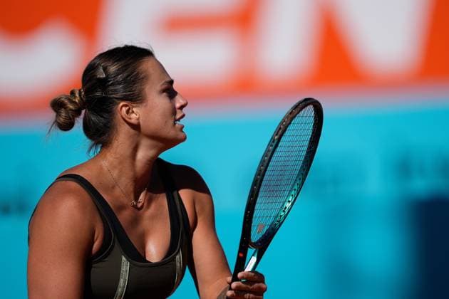April 22, 2024, Madrid, Madrid, SPAIN: Aryna Sabalenka of Belarus practices during the Mutua Madrid Open 2024, ATP, Tennis Herren Masters 1000 and WTA, Tennis Damen 1000, tournament celebrated at Caja Magica on April 22, 2024 in Madrid, Spain. Madrid SPAIN - ZUMAa181 20240422_zaa_a181_032 Copyright: xOscarxJ.xBarrosox