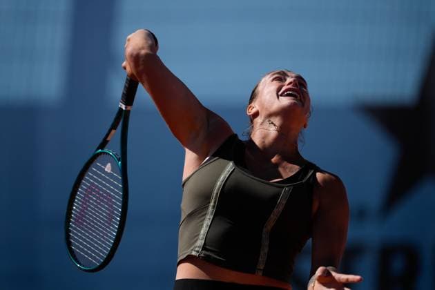 April 22, 2024, Madrid, Madrid, SPAIN: Aryna Sabalenka of Belarus practices during the Mutua Madrid Open 2024, ATP, Tennis Herren Masters 1000 and WTA, Tennis Damen 1000, tournament celebrated at Caja Magica on April 22, 2024 in Madrid, Spain. Madrid SPAIN - ZUMAa181 20240422_zaa_a181_049 Copyright: xOscarxJ.xBarrosox