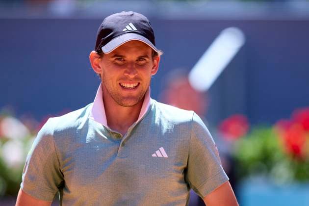 Mutua Madrid Open - Day One Dominic Thiem of Austria looks on during day one of the Mutua Madrid Open 2024 at Caja Magica on April 22, 2024, in Madrid, Spain. Madrid Caja Magica Madrid Spain RL_MMO24_123 Copyright: xRicardoxLarreinax