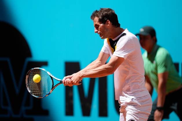 April 22, 2024, Madrid, Madrid, SPAIN: Albert Ramos of Spain in action against Diego Schwartzman of Argentina during the Mutua Madrid Open 2024, ATP, Tennis Herren Masters 1000 and WTA, Tennis Damen 1000, tournament celebrated at Caja Magica on April 22, 2024 in Madrid, Spain. Madrid SPAIN - ZUMAa181 20240422_zaa_a181_089 Copyright: xOscarxJ.xBarrosox
