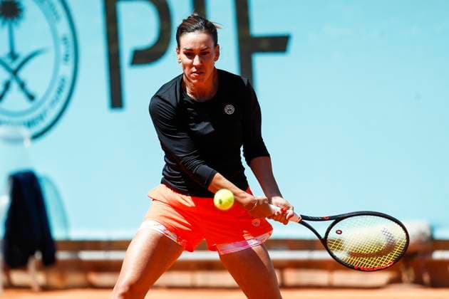 April 22, 2024, Madrid, Madrid, SPAIN: Nuria Parrizas Diaz of Spain in action against Jule Niemeier of Germany during the Mutua Madrid Open 2024, ATP, Tennis Herren Masters 1000 and WTA, Tennis Damen 1000, tournament celebrated at Caja Magica on April 22, 2024 in Madrid, Spain. Madrid SPAIN - ZUMAa181 20240422_zaa_a181_136 Copyright: xIrinaxR.xHipolitox