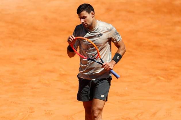 April 22, 2024, Madrid, Madrid, SPAIN: Bernabe Zatapa of Spain gestures against Ugo Carabelli of Argentina during the Mutua Madrid Open 2024, ATP, Tennis Herren Masters 1000 and WTA, Tennis Damen 1000, tournament celebrated at Caja Magica on April 22, 2024 in Madrid, Spain. Madrid SPAIN - ZUMAa181 20240422_zaa_a181_154 Copyright: xIrinaxR.xHipolitox