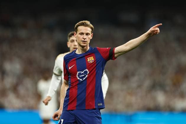 Frenkie de Jong (Barcelona), APRIL 21, 2024 - Football Soccer : Spanish LaLiga EA Sports match between Real Madrid CF 3-2 FC Barcelona, Barca at the Estadio Santiago Bernabeu in Madrid, Spain. Noxthirdxpartyxsales  (250976030)