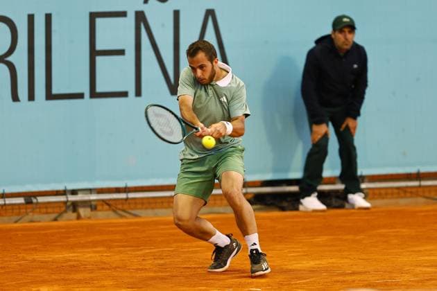 Hugo Gaston (FRA), APRIL 22, 2024 - Tennis : Hugo Gaston during singles qualifying 1st round match against Hamd Medjedovic on the ATP, Tennis Herren tour Masters 1000 Mutua Madrid Open tennis tournament at the Caja Magica in Madrid, Spain. Noxthirdxpartyxsales  (250991816)