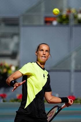 April 23, 2024, Madrid, Madrid, SPAIN: Arantxa Rus of The Netherlands in action against Bernarda Fruhvirtova of Czech Republic during the Mutua Madrid Open 2024, ATP, Tennis Herren Masters 1000 and WTA, Tennis Damen 1000, tournament celebrated at Caja Magica on April 23, 2024 in Madrid, Spain. Madrid SPAIN - ZUMAa181 20240423_zaa_a181_013 Copyright: xOscarxJ.xBarrosox