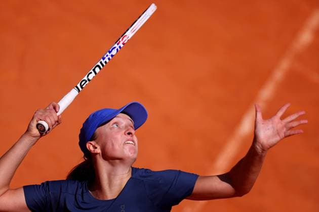 Iga Swiatek of Poland in action Mutua Madrid Open, Day 2, Tennis, La Caja Magica, Madrid, Spain - 23 Apr 2024  Copyright: xEllaxLing Shutterstockx 14446251p