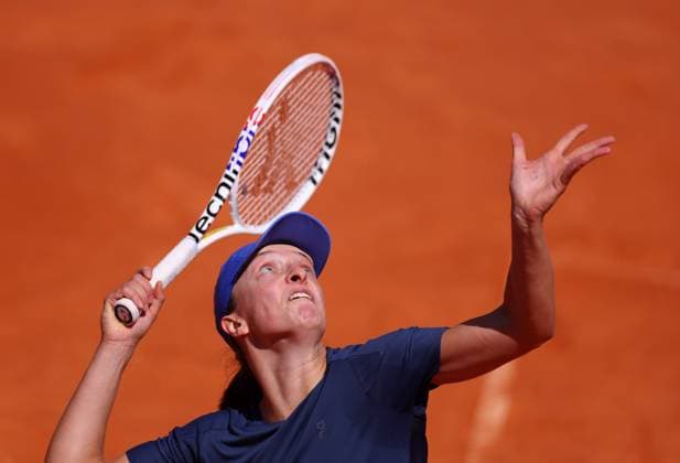 Iga Swiatek of Poland in action Mutua Madrid Open, Day 2, Tennis, La Caja Magica, Madrid, Spain - 23 Apr 2024  Copyright: xEllaxLing Shutterstockx 14446251o