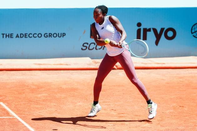April 23, 2024, Madrid, Madrid, SPAIN: Coco Gauff of USA practices during the Mutua Madrid Open 2024, ATP, Tennis Herren Masters 1000 and WTA, Tennis Damen 1000, tournament celebrated at Caja Magica on April 23, 2024 in Madrid, Spain. Madrid SPAIN - ZUMAa181 20240423_zaa_a181_128 Copyright: xIrinaxR.xHipolitox