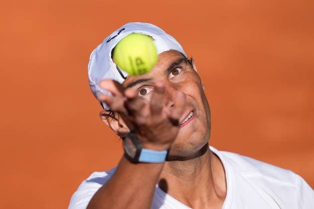 Bilder des Jahres 2024, Sport 04 April Sport Themen der Woche KW17 Sport Bilder des Tages April 23, 2024, Madrid, Madrid, SPAIN: Rafael Nadal of Spain practices during the Mutua Madrid Open 2024, ATP, Tennis Herren Masters 1000 and WTA, Tennis Damen 1000, tournament celebrated at Caja Magica on April 23, 2024 in Madrid, Spain. Madrid SPAIN - ZUMAa181 20240423_zaa_a181_153 Copyright: xOscarxJ.xBarrosox
