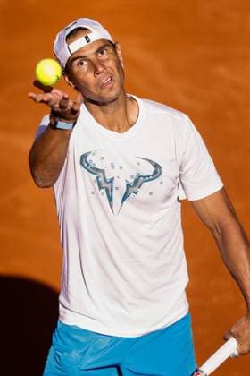 April 23, 2024, Madrid, Madrid, SPAIN: Rafa Nadal of Spain practices during the Mutua Madrid Open 2024, ATP, Tennis Herren Masters 1000 and WTA, Tennis Damen 1000, tournament celebrated at Caja Magica on April 23, 2024 in Madrid, Spain. Madrid SPAIN - ZUMAa181 20240423_zaa_a181_162 Copyright: xIrinaxR.xHipolitox