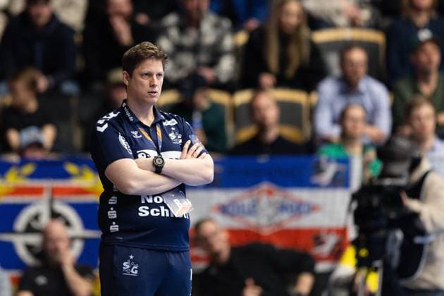 240423 Head coach Nicolej Krickau of SG Flensburg Handewitt during the European League quarterfinal one between Sävehof and SG Flensburg Handewitt on April 23, 2024 in Partille Photo Michael Erichsen BILDBYRAN COP 89 MI0655 bbeng european league handball handboll handball quarterfinal quarterfinal quarterfinals sg flensburg handewitt sävehof  Copyright: MICHAELxERICHSEN BB240423MI059