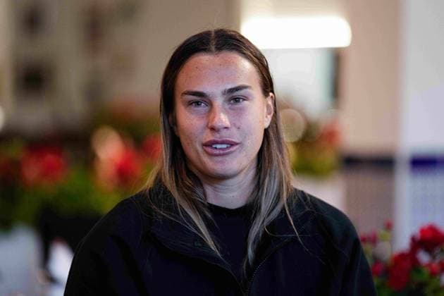 April 23, 2024, Madrid, Madrid, SPAIN: Aryna Sabalenka of Belarus attends during the Mutua Madrid Open 2024, ATP, Tennis Herren Masters 1000 and WTA, Tennis Damen 1000, tournament celebrated at Caja Magica on April 23, 2024 in Madrid, Spain. Madrid SPAIN - ZUMAa181 20240423_zaa_a181_046 Copyright: xOscarxJ.xBarrosox
