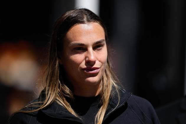April 23, 2024, Madrid, Madrid, SPAIN: Aryna Sabalenka of Belarus attends during the Mutua Madrid Open 2024, ATP, Tennis Herren Masters 1000 and WTA, Tennis Damen 1000, tournament celebrated at Caja Magica on April 23, 2024 in Madrid, Spain. Madrid SPAIN - ZUMAa181 20240423_zaa_a181_043 Copyright: xOscarxJ.xBarrosox