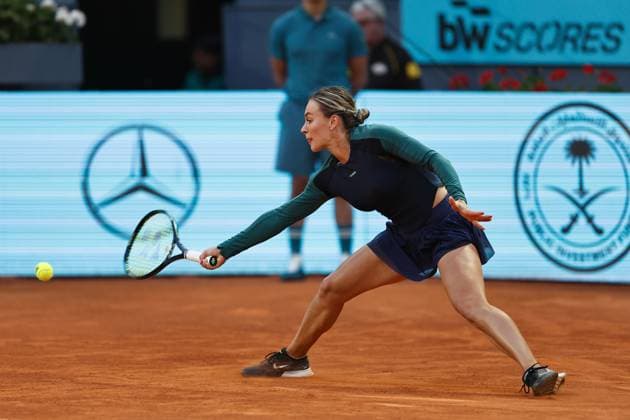 Ana Bogdan (ROU), APRIL 23, 2024 - Tennis : Ana Bogdan during singles round of 128 match against Xiyu Wang on the WTA, Tennis Damen 1000 tournaments Mutua Madrid Open tennis tournament at the Caja Magica in Madrid, Spain. Noxthirdxpartyxsales  (251088311)
