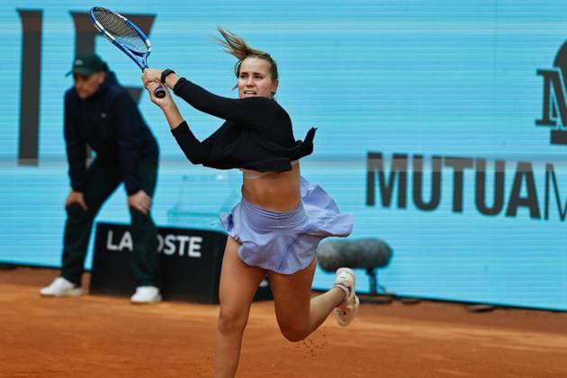 Sofia Kenin (USA), APRIL 23, 2024 - Tennis : Sofia Kenin during singles round of 128 match against Anna Karolina Schmiedlova on the WTA, Tennis Damen 1000 tournaments Mutua Madrid Open tennis tournament at the Caja Magica in Madrid, Spain. Noxthirdxpartyxsales  (251089094)
