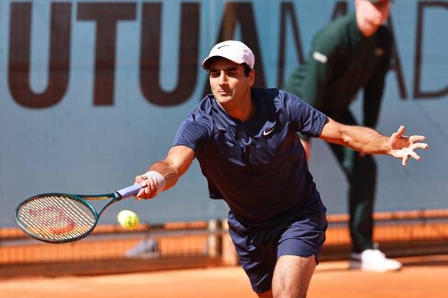 Benjamin Hassan (GER), APRIL 23, 2024 - Tennis : Benjamin Hassan during singles qualifying 2nd round match against Shintaro Mochizuki on the ATP, Tennis Herren tour Masters 1000 Mutua Madrid Open tennis tournament at the Caja Magica in Madrid, Spain. Noxthirdxpartyxsales  (251089372)