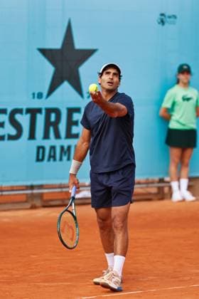 Benjamin Hassan (GER), APRIL 23, 2024 - Tennis : Benjamin Hassan during singles qualifying 2nd round match against Shintaro Mochizuki on the ATP, Tennis Herren tour Masters 1000 Mutua Madrid Open tennis tournament at the Caja Magica in Madrid, Spain. Noxthirdxpartyxsales  (251089705)
