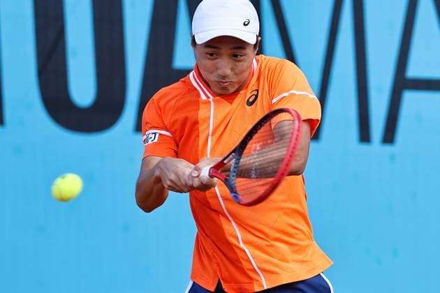 Shintaro Mochizuki (JPN), APRIL 23, 2024 - Tennis : Shinataro Mochizuki during singles qualifying 2nd round match against Benjamin Hassan on the ATP, Tennis Herren tour Masters 1000 Mutua Madrid Open tennis tournament at the Caja Magica in Madrid, Spain. Noxthirdxpartyxsales  (251089732)