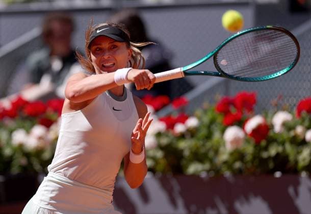 Paula Badosa of Spain in action Mutua Madrid Open, Day 3, Tennis, La Caja Magica, Madrid, Spain - 24 Apr 2024  Copyright: xEllaxLing Shutterstockx 14447597d