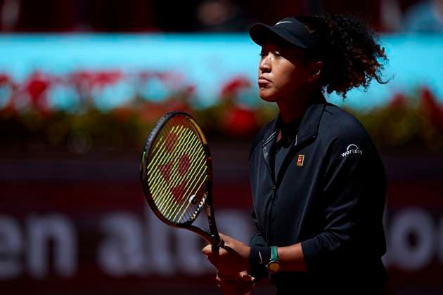 Mutua Madrid Open - Day Three Naomi Osaka of Japan returns a shot against Greet Minnen of Belgium during day two of the Mutua Madrid Open 2024 at Caja Magica on April 23, 2024, in Madrid, Spain. Madrid Caja Magica Madrid Spain RL_MMO24_842 Copyright: xRicardoxLarreinax