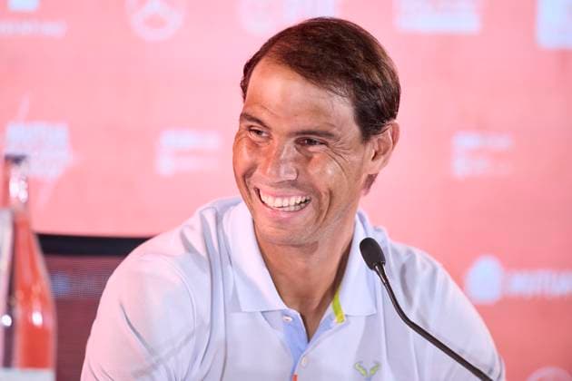 Sport Bilder des Tages Mutua Madrid Open - Day Three Rafael Nadal of Spain attends to the media in a press conference, PK, Pressekonferenz during day three of the Mutua Madrid Open 2024 at Caja Magica on April 24, 2024, in Madrid, Spain. Madrid Caja Magica Madrid Spain RL_MMO24_867 Copyright: xRicardoxLarreinax