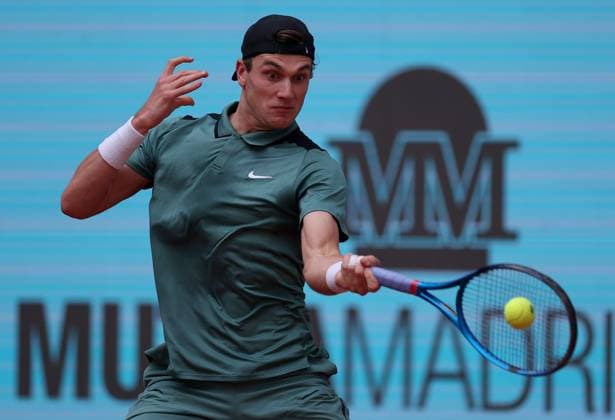 Jack Draper of GB in action Mutua Madrid Open, Day 3, Tennis, La Caja Magica, Madrid, Spain - 24 Apr 2024  Copyright: xEllaxLing Shutterstockx 14447597ck