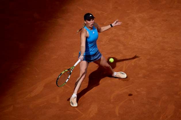 Mutua Madrid Open - Day Three Caroline Wozniacki of Denmark returns a shot against Sara Errani of Italy during day three of the Mutua Madrid Open 2024 at Caja Magica on April 24, 2024, in Madrid, Spain. Madrid Caja Magica Madrid Spain RL_MMO24_00193 Copyright: xRicardoxLarreinax