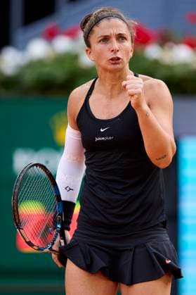 Mutua Madrid Open - Day Three Sara Errani of Italy reacts during day three of the Mutua Madrid Open 2024 at Caja Magica on April 24, 2024, in Madrid, Spain. Madrid Caja Magica Madrid Spain RL_MMO24_00313 Copyright: xRicardoxLarreinax