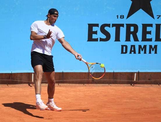 Masters 1000 Series Mutua Madrid Open 2024 at La Caja Mágica stadium in Madrid, 24 April 2024. Rafa Nadal training session and press conference, PK, Pressekonferenz at day 3 900 Cordon Press ALBERTOxSIMON LOF - Mutua Madrid Open 2024