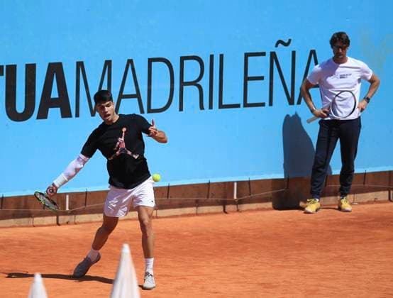 Masters 1000 Series Mutua Madrid Open 2024 at La Caja Mágica stadium in Madrid, 24 April 2024. Carlos Alcaraz training session at day 3 900 Cordon Press ALBERTOxSIMON LOF - Mutua Madrid Open 2024