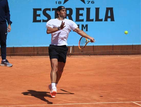 Masters 1000 Series Mutua Madrid Open 2024 at La Caja Mágica stadium in Madrid, 24 April 2024. Rafa Nadal training session and press conference, PK, Pressekonferenz at day 3 900 Cordon Press ALBERTOxSIMON LOF - Mutua Madrid Open 2024