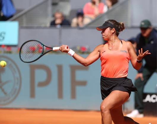Masters 1000 Series Mutua Madrid Open 2024 at La Caja Mágica stadium in Madrid, 24 April 2024. Paula Badosa vs Jessica Bouzas . Match round of 128 at day 3 900 Cordon Press ALBERTOxSIMON LOF - Mutua Madrid Open 2024