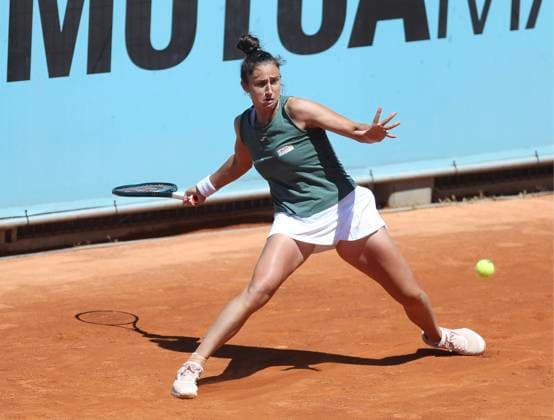 Masters 1000 Series Mutua Madrid Open 2024 at La Caja Mágica stadium in Madrid, 24 April 2024. Sara Sorribes vs Bernarda Pera . Match round of 128 at day 3 900 Cordon Press ALBERTOxSIMON LOF - Mutua Madrid Open 2024
