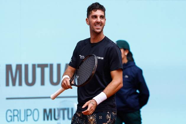 April 24, 2024, Madrid, Madrid, SPAIN: Thanasi Kokkinakis of Australia gestures against Jack Draper of Great Britain during the Mutua Madrid Open 2024, ATP, Tennis Herren Masters 1000 and WTA, Tennis Damen 1000, tournament celebrated at Caja Magica on April 24, 2024 in Madrid, Spain. Madrid SPAIN - ZUMAa181 20240424_zaa_a181_069 Copyright: xIrinaxR.xHipolitox