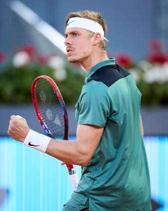 Mutua Madrid Open - Day Three Denis Shapovalov of Canada reacts during the match against Facundo Diaz Acosta of Argentina during day three of the Mutua Madrid Open 2024 at Caja Magica on April 24, 2024, in Madrid, Spain. Madrid Caja Magica Madrid Spain RL_MMO24_00400 Copyright: xRicardoxLarreinax