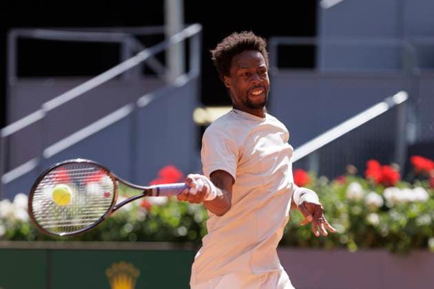 Mutua Madrid Open - Day Two Gael Monfils is returning a shot against Luciano Darder during their match on Day 3 of the Mutua Madrid Open at Caja Magica Stadium in Madrid, Spain, on April 24. Madrid Spain  Copyright: xGuillermoxMartinezx originalFilename:martinez-mutuamad240424_nph1Y.jpg