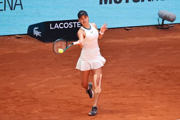 Emma Raducanu (GBR), APRIL 24, 2024 - Tennis : Emma Raducanu during singles round of 128 match against Maria Lourdes Carle on the WTA, Tennis Damen 1000 tournaments Mutua Madrid Open tennis tournament at the Caja Magica in Madrid, Spain. Noxthirdxpartyxsales  (251175742)