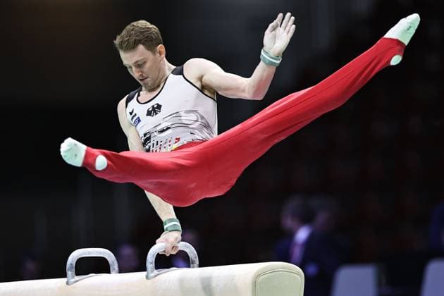 Bilder des Jahres 2024, Sport 04 April Sport Themen der Woche KW17 Sport Bilder des Tages Nils Dunkel, GER, during seniors qualification at 2024 European Championships in Rimini; 24 04 2024; *** Nils Dunkel, GER, during seniors qualification at 2024 European Championships in Rimini 24 04 2024 