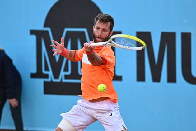 Mutua Madrid Open Corentin Moutet (FRA) during his first round match at the Mutua Madrid Open in Madrid , Spain, on April, 24, 2024. Photo by Corinne Dubreuil ABACAPRESS.COM Madrid  Copyright: xDubreuilxCorinne ABACAx