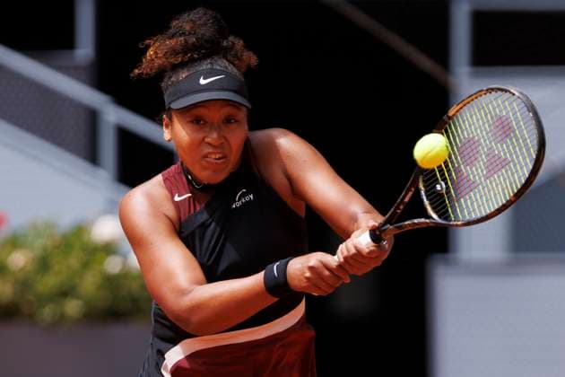 MADRID, SPAIN - APRIL 25:Naomi Osaka returns a shot against Liudmila Samsonova during their match on Day 4 of the Mutua Madrid Open at Caja Magica Stadium in Madrid. ONLYxEDITORIALxUSAGE  (251233893)