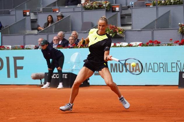 Masters 1000 Series Mutua Madrid Open 2024 at La Caja Mágica stadium in Madrid, 25 April 2024. Cori Gauff (US) vs Aranxa Rus (NED) Cordon Press 