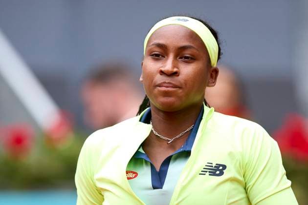 Mutua Madrid Open - Day Four Coco Gauff of United States looks on during day four of the Mutua Madrid Open 2024 at Caja Magica on April 25, 2024, in Madrid, Spain. Madrid Caja Magica Madrid Spain RL_MMO24_01061 Copyright: xRicardoxLarreinax